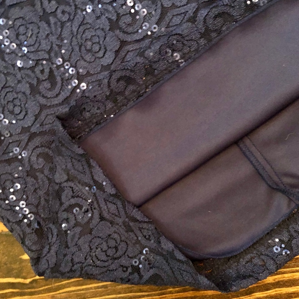 🟢[B. Darlin][Dillards] Embellished Lace Mock Neck Sheath Dress - Picture 5 of 11